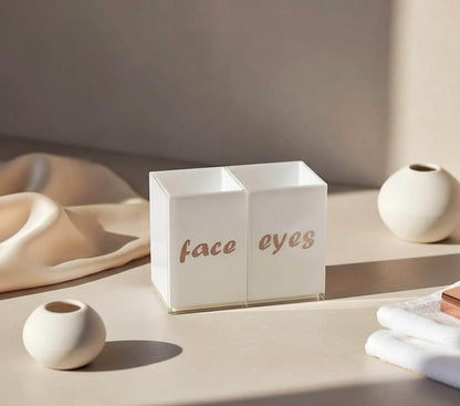 Minimalist Face & Eyes brush set by Mirrorina on a beige background.