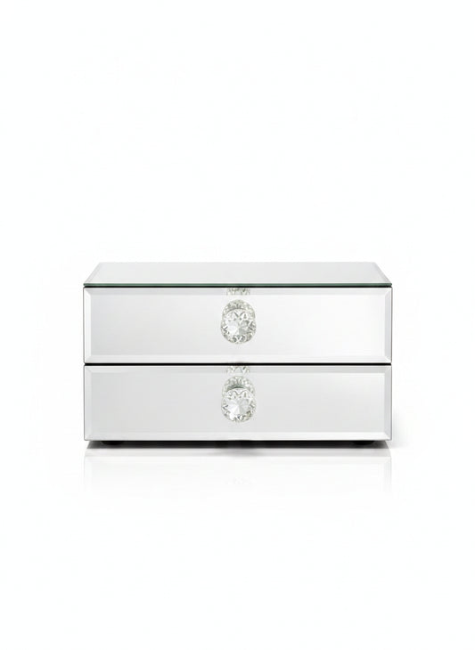 Luxury Mirrored Makeup Organizer – 2 Drawers